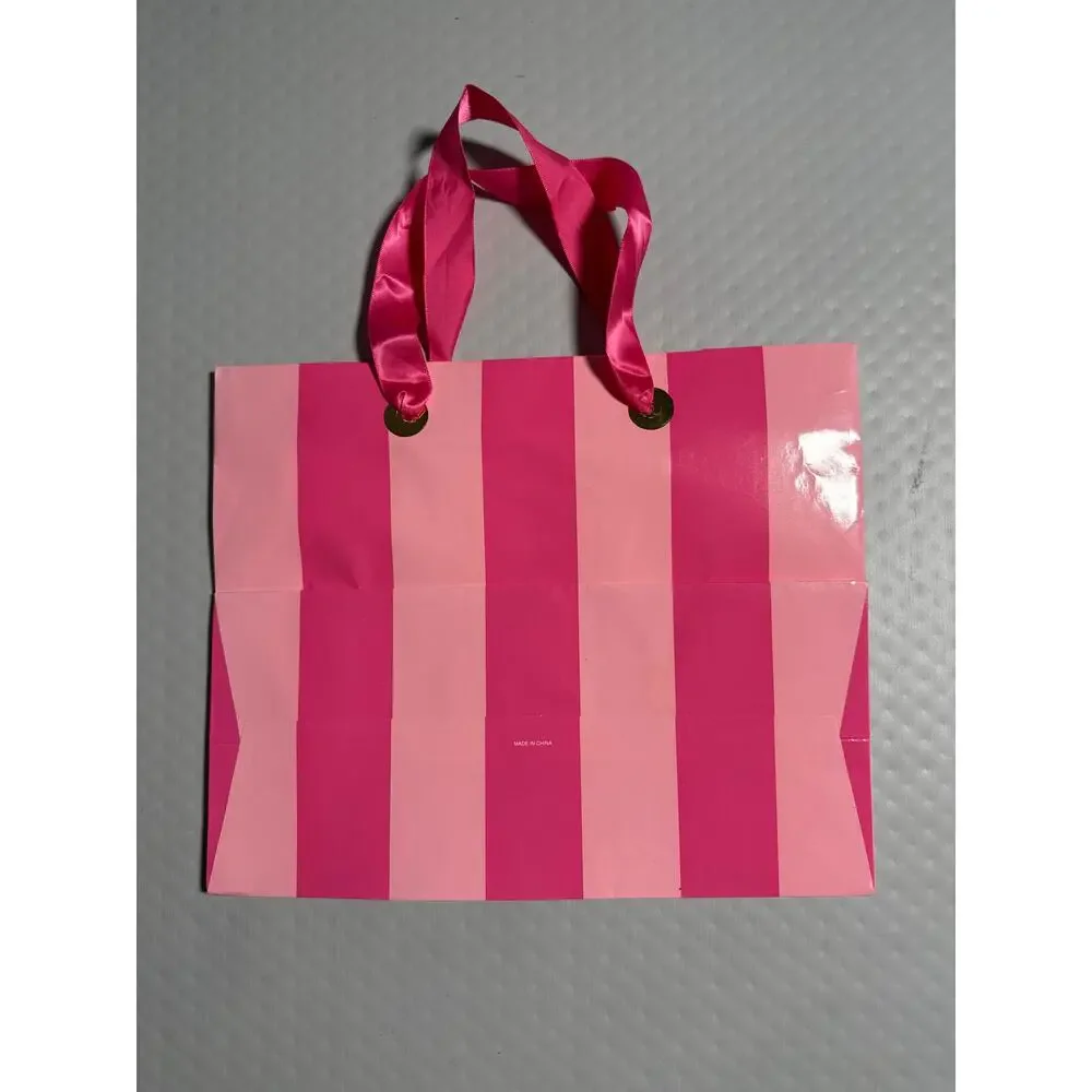 Victoria's Secret Iconic Pink Stripe Paper Gift Shopping Bag 9x11‎